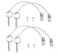 Yuanpgky Pasadores de liberación rápida de acero inoxidable para barcos y yates, 160 mm de largo, con cordón y tornillos, pasador de cierre multiusos para remolque marino, kayak (estilo B)