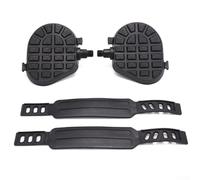 Yuanpgky Pedales de ejercicio para bicicleta con correas para bicicletas giratorias y estacionarias de interior, compatible con eje de 9/16 pulgadas o 1/2 pulgadas, textura antideslizante con correas