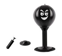 Yuanpgky Pelota compacta de boxeo de escritorio con base de succión, cilindro de perforación de poliuretano para uso doméstico u oficina, soporta coordinación y actividad física (1)