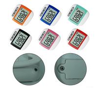 Yuanpgky Podómetro electrónico con pantalla LCD grande para contar pasos precisos, distancia y seguimiento de calorías, reloj de 12/24 horas, clip de cintura en color blanco