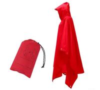 Yuanpgky Refugio portátil 3 en 1 de lona de lluvia, impermeable, tapete de suelo, refugio de campamento, cubierta de lluvia multiusos para senderismo, pesca, montañismo (rojo brillante)