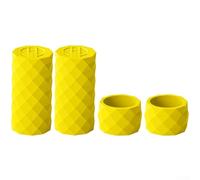 Yuanpgky Road For Bike - Anillo de silicona de gel para cinta de manillar, paquete de 4, compatible con diámetro interior de 25-32 mm, negro/rojo/amarillo/gris/rosa (amarillo)