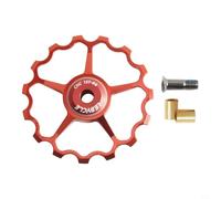 Yuanpgky Rueda de desviador trasera para bicicleta de carretera - 11T, 13T, 15T polea de aluminio con rodamientos de acero sellados, impermeable y a prueba de polvo, compatible con (rojo 15T)