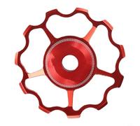 Yuanpgky Rueda de desviador trasera para bicicleta de carretera - 11T, 13T, 15T polea de aluminio con rodamientos de acero sellados, impermeable y a prueba de polvo, compatible con (rojo 11T)