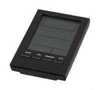 Yuanpgky Termómetro digital LCD higrómetro con humedad para habitación interior, grabación máxima/mínima, reloj, calendario, alarma, pronóstico del tiempo, mesa (negro)