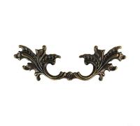 Yuanpgky Tirador de armario retro de aleación de zinc, 16,4 x 5,2 cm, diseño de hojas antiguas, para cajones, armarios y puertas, estilo vintage, fácil de usar (SKU)