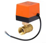 Yuanpgky Válvula de bola eléctrica DN20 AC220V 2 vías 2 cables normalmente abiertos con motor síncrono, cuerpo de latón para automatización industrial y sistemas de fontanería