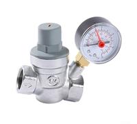 Yuanpgky Válvula reductora de presión de latón con manómetro ajustable para agua caliente y fría, uso doméstico comercial, industrial, DN15, DN20, DN25 (DN20)