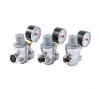 Yuanpgky Válvula reductora de presión de latón con manómetro ajustable para agua caliente y fría, uso doméstico comercial, industrial, DN15, DN20, DN25 (DN15)