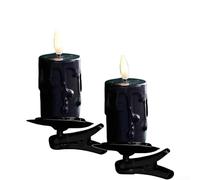 Yuanpgky Velas LED sin llama para árbol de Navidad, llama 3D realista para decoración navideña segura y elegante en árboles, guirnaldas, coronas o mesas (negro)