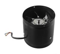 Yuanpgky Ventilador extractor en línea de 150 mm con cuerpo reforzado totalmente metálico, flujo de aire silencioso de 200-600 m³/h para cocinas, restaurantes, baños, talleres y oficinas (negro)