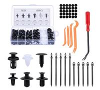 YUANQI 145 Piezas Clips de Retención para Coche para Alfa Romeo Giulia/Stelvio/Giulietta/GT/Mito/Tonale, Remaches de Plástico，Juego de 6 Tamaños ，Incluye Kit de Herramientas de Desmontaje