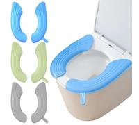 YUANQIAN 3 pares de cojines para asiento de inodoro, cubierta de asiento de inodoro, impermeable, cojín de asiento de inodoro de EVA, almohadilla suave y cálida reutilizable, suministros de baño