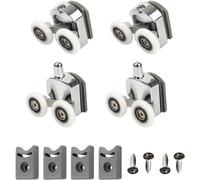 YUANQIAN 4 juegos de rodillos para puerta de ducha. Ruedas de 23 mm de diámetro. Ruedas de ducha para cristal de 4-6 mm. Rodillos de ducha para puerta corredera de ducha (2 rodillos superiores y 2