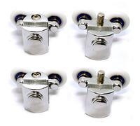 YUANQIAN Ducha Doble Puerta Ruedas Ducha Puerta Rodillos 4 Piezas (2 Parte Superior + 2 Parte Inferior) (23mm)