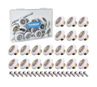 YUANQIAN Juego de 20 ruedas para puerta de ducha, ruedas POM de alta resistencia con tornillos de acero inoxidable y herramienta de montaje fácil, movimiento deslizante silencioso para cabinas de