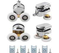 YUANQIAN Juego de 4 rodillos para puerta de ducha con doble puerta corredera, ruedas de diámetro y 23 mm para cristal de 4 a 6 mm (4 juegos-23 mm)