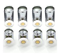 YuanQian - Rueditas individuales de ducha / guías de repuesto, 8 unidades, parte inferior y superior, cromadas, 25 mm