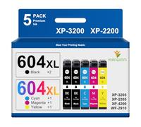 YUANQIMM 604XL Multipack Cartuchos Compatible para Epson 604 XL Cartuchos de Impresora para Expression Home XP-3200 XP-2205 XP-4200 XP-4205 XP-3205 XP-2200 Workforce WF-2950 WF-2930 WF-2935 (5 Pack)
