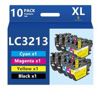 YUANQIMM LC-3213 LC3211 Cartuchos de impresora compatibles con Brother LC3213 xl LC3211xl Juego de cartuchos de impresora para Brother MFC-J497DW MFC-J491DW DCP-J572DW DCP-J772DW DCP-J774DW MFC-J890DW