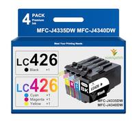 YUANQIMM LC426 LC 426 Cartuchos Compatible para Brother LC426 LC-426VAL Cartuchos de Impresora para Brother MFC-J4340DW MFC-J4335DW Brother MFC-J4540DW MFC-J4535DW(Negro/Cian/Magenta/Amarillo, 4 Pack)
