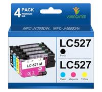 YUANQIMM LC527 LC 527 Cartuchos de impresora compatibles con Brother LC527 LC527VAL LC527XL cartuchos para Brother MFC-J4350DW MFC-J4550DW (LC527 negro/LC527 cian/LC527 magenta/LC 527 amarillo, 4