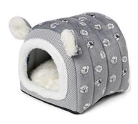 YUANST - Cama para erizos, cueva, nido, escondite, h mster, cobayas, animales peque os, jaula, suministros, casa c lida (gris)