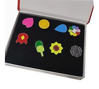 YUANstore Aplicable a la caja de colección de insignias de la generación 1 a 6, juego de 8 piezas, regalo para niños y niñas, Zinc Metal