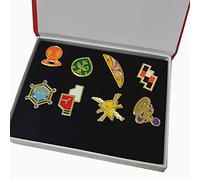 YUANstore Aplicable a Pocket Monster Generation 1-6 Gym Badge Collection Box, juego de 8 piezas, regalo para niños y niñas, Zinc