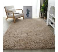 YUANWAN Alfombra Antideslizante Muy Suave 140 x 230 cm Antideslizante Resistente Alfombras Dormitorio Modernas Pelo Largo Lavables para Interiores Estar Habitación, Beige