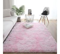 YUANWAN Alfombra Antideslizante Muy Suave 160 x 140 cm Antideslizante Resistente Alfombras de Habitacion Lavables y Antideslizante para Interiores Estar Habitación, Rosa