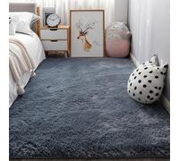 YUANWAN Alfombra Antideslizante Muy Suave 195 x 265 cm Antideslizante Resistente Alfombras Dormitorio Modernas Pelo Largo Lavables para Interiores Estar Habitación, Gris