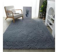 YUANWAN Alfombra de Salón 200 x 130 cm Lavable y Antideslizante Alfombra de Pelo Largo para Salón Alfombra Pelo Largo para Salon Habitacion Exterior Pasillo, Gris