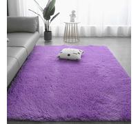 YUANWAN Alfombra Decorativa 120 x 270 cm Lavable y Antideslizante Alfombras Modernas Super Suaves de La Pelusa para La Sala de Estar Salón O Dormitorio, Morado