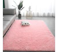 YUANWAN Alfombra Decorativa 160 x 290 cm Lavable y Antideslizante Alfombras Modernas Super Suaves de La Pelusa para La Sala de Estar Salón O Dormitorio, Rosa