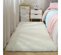 YUANWAN Alfombra Decorativa 180 x 220 cm Lavable y Antideslizante Alfombras Dormitorio Modernas Alfombra de Decoración para Salon Habitacion Exterior Pasillo, Blanco