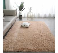 YUANWAN Alfombra Decorativa 90 x 190 cm Lavable y Antideslizante Alfombras Modernas Super Suaves de La Pelusa para La Sala de Estar Salón O Dormitorio, Beige