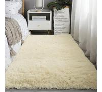 YUANWAN Alfombra Lavable 120 x 110 cm Antideslizante Resistente Alfombras Modernas Mullidas Alfombra Antideslizante para Interiores Estar Habitación, Color Crema