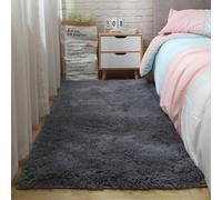YUANWAN Alfombra Lavable 295 x 325 cm Antideslizante Resistente Alfombras Dormitorio Modernas Pelo Largo Lavables para Salon Habitacion Exterior Pasillo, Negro