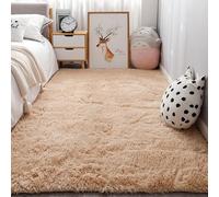 YUANWAN Alfombra Moderna 110 x 140 cm Lavable y Antideslizante Alfombra Salon Grandes Shaggy Alfombras Decorativas para Interiores Estar Habitación, Beige