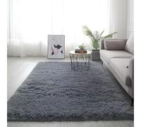 YUANWAN Alfombra Salón 130 x 130 cm Antideslizante Resistente Alfombra de Salon Modernas Alfombra Moderna y Mullida para La Sala de Estar Salón O Dormitorio, Gris