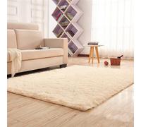 YUANWAN Alfombra Salón 60 x 140 cm Antideslizante Resistente Alfombra Salon Grandes Shaggy Alfombras Decorativas para Salón Dormitorio y Zonas Interiores, Color Crema