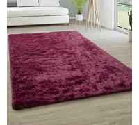 YUANWAN Alfombra Salón Antideslizante 110 x 80 cm Lavable y Antideslizante Alfombras para Dormitorios Alfombras Salón Pelo Largo para Interiores Estar Habitación, Vino Tinto