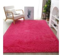 YUANWAN Alfombras de Área 170 x 230 cm Lavable y Antideslizante Alfombra Salon Grandes Shaggy Alfombras Decorativas para Interiores Estar Habitación, Rosa Roja