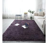 YUANWAN Alfombras de Área 190 x 90 cm Antideslizante Resistente Alfombras Salon Modernas Comedor Alfombra para Salón para La Sala de Estar Salón O Dormitorio, Gris Púrpura
