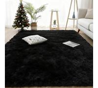 YUANWAN Alfombras Salon 130 x 170 cm Antideslizante Resistente, Lavable Alfombras Modernas para Interiores Alfombra Interior para Salón Dormitorio y Zonas Interiores, Habitación, Negro