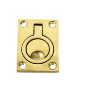 YUANYAO Nuevo Chapado en latón, escotilla empotrada for Barco, manija Cuadrada de Anillo de elevación a RAS, casillero Marino, Anillo de elevación a RAS, escotilla de Cubierta