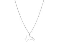 YUANYIRAN Ahueca hacia Fuera El Collar con Colgante De Mapa De Dominica - Contorno De Estilo Étnico Cadena De Clavícula De Pareja Unisex Geométrica Bandera Patriótica Hip Hop Joyas para Regalo De