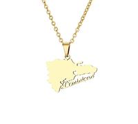 YUANYIRAN Collar con Colgante De Mapa Dominicano Brillante - Estilo Étnico Pareja Unisex Carta Corazón Cadena De Clavícula Bandera Patriótica Hip Hop Encanto Joyas para Accesorios De Regalo De Mod