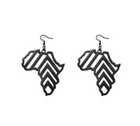 YUANYIRAN Pendientes De Gancho para La Oreja con Mapa Africano - Mujeres Country Hollow out Hipérbole Étnico Pendiente Hip Hop World Patriotic Pendientes Personalizados para Damas Joyas Regalos De F